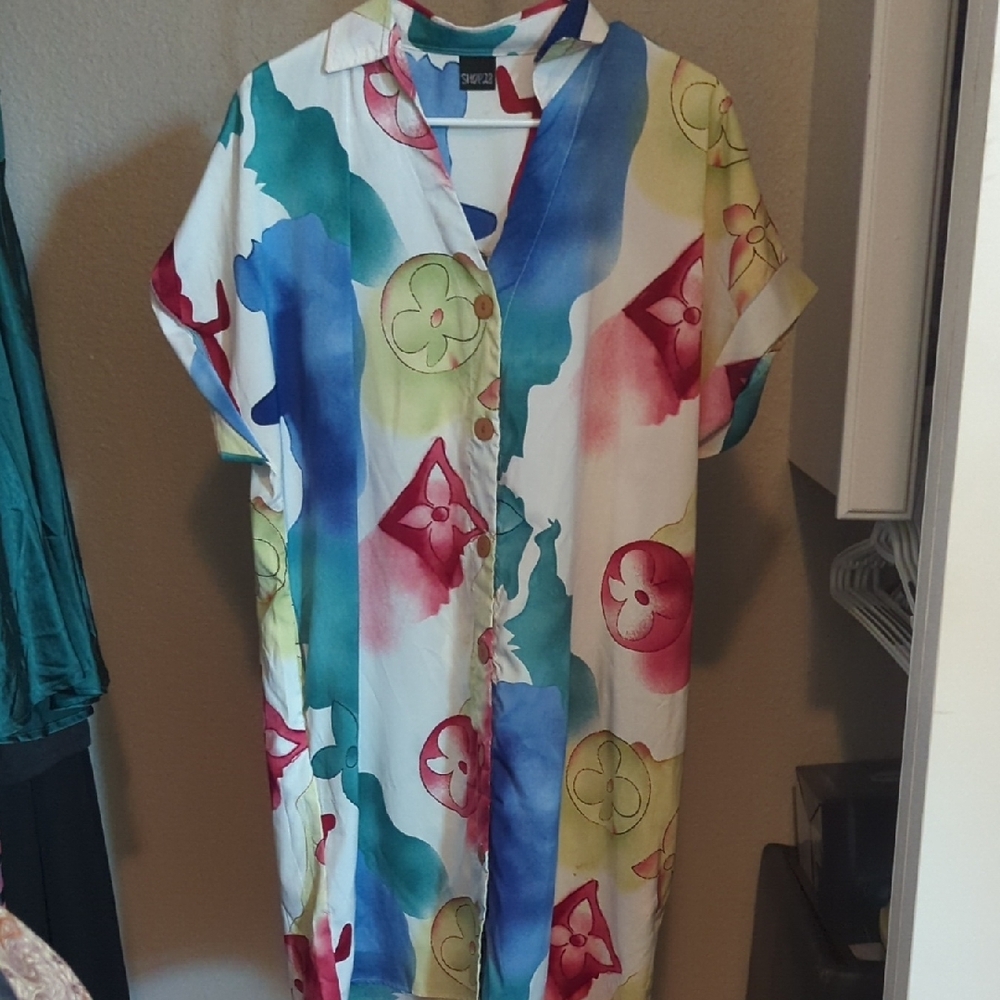 Colorful Abstract Print Dress